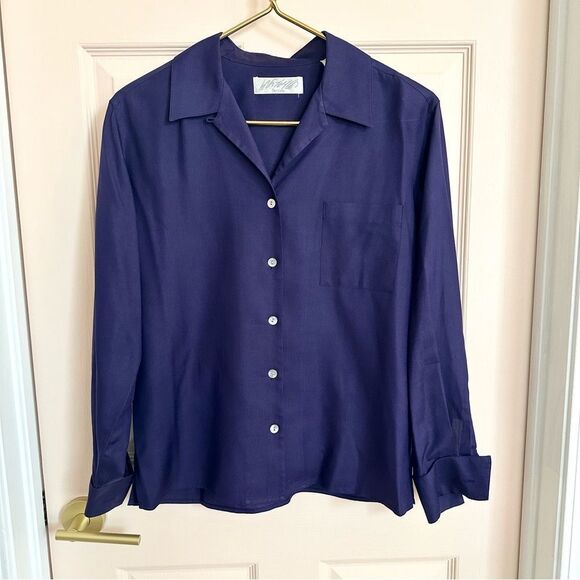 Lord & Taylor Tops - Lord and Taylor Purple Blue Button-Up Blouse